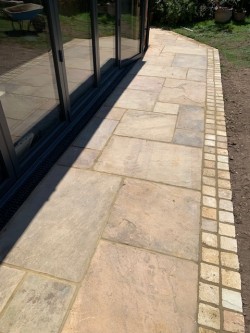 Natural indian sandstone slab with matching sandstone edging sets